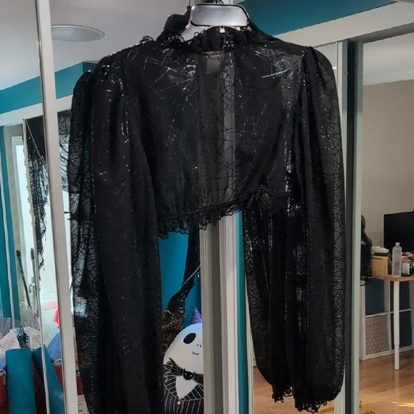 Vixen by Micheline Pitt Black Spiderweb Shrug - Picture 6 of 6